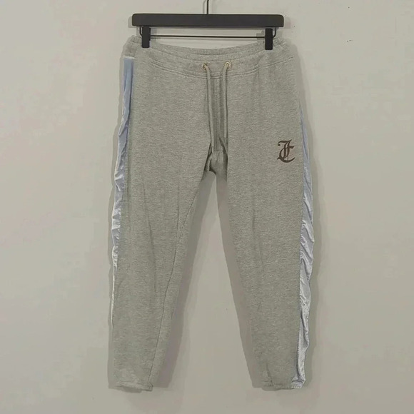 Juicy Couture Sweatpants Joggers Gray, Velvet Racer‎ Stripe size Small - Picture 1 of 12